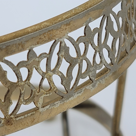 Libbey Starlight Golden Foliage Ice Bucket Metal Carrier Mid-Century Modern Vtg - Picture 9 of 16